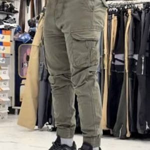 Men's Olive Green Tactical Cargo Joggers – Premium Streetwear with Functional Utility