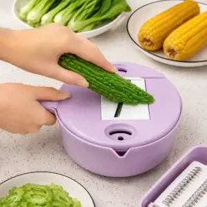All-in-One Vegetable Chopping System with Integrated Storage
