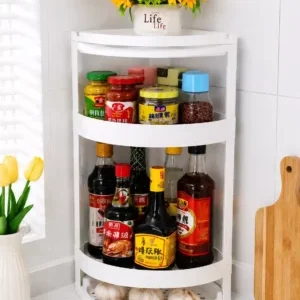 Contemporary Multi-Tier Corner Kitchen Storage Rack System