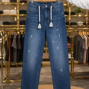Men's Classic Blue Slim Fit Distressed Denim Jeans