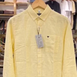 Men's Premium Linen Button-Up Shirt – Breathable Summer Essential