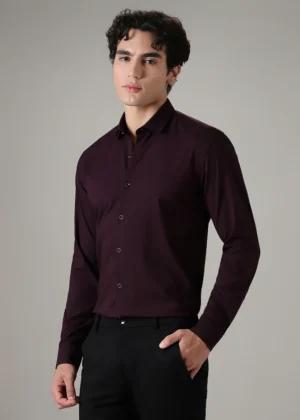 Maroon Wrinkle-Free Dress Shirt for Work & Everyday Style