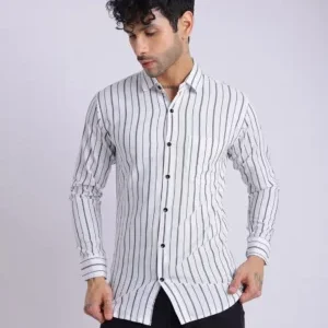 Contemporary Vertical Striped Casual Shirt — Sophisticated Comfort & Timeless Appeal