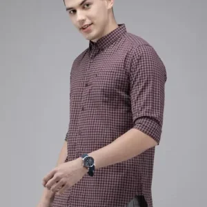 Burgundy Plaid Professional Shirt — Refined Style for the Modern Man